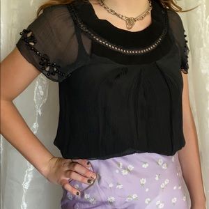 Sugar Lips Blouse size small beaded